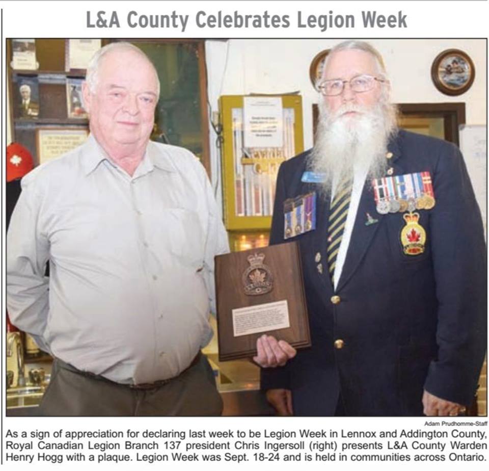 Branch 137 celebrates Legion Week Sep 2016